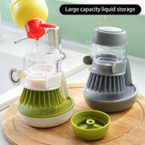 Dish Brush with Soap Dispenser Dishwashing Kitchen Scrub Brushes Dish Scrubber with Holder Drip Tray Kitchen Cleaning Brushes